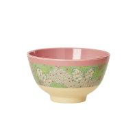Butterfly and Flower Print Small Melamine Bowl By Rice DK